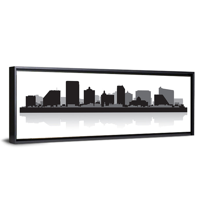 Atlantic City Skyline Wall Art as a framed canvas