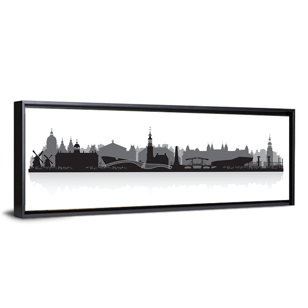 Amsterdam Skyline Silhouette Wall Art