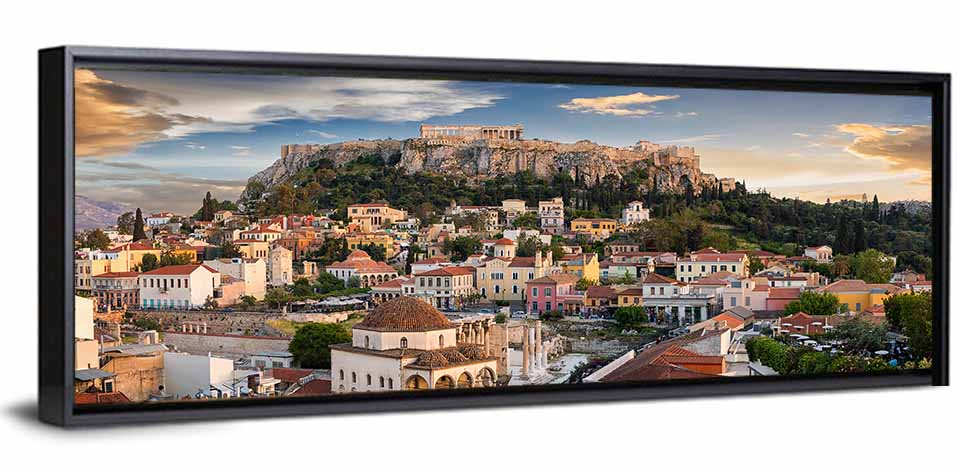 Acropolis and Parthenon Over Athens at Golden Hour Wall Art