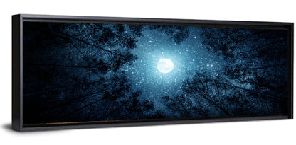 Full Moon Over Forest Wall Art