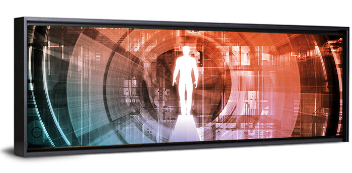 Future Technology Gateway Wall Art as a framed canvas