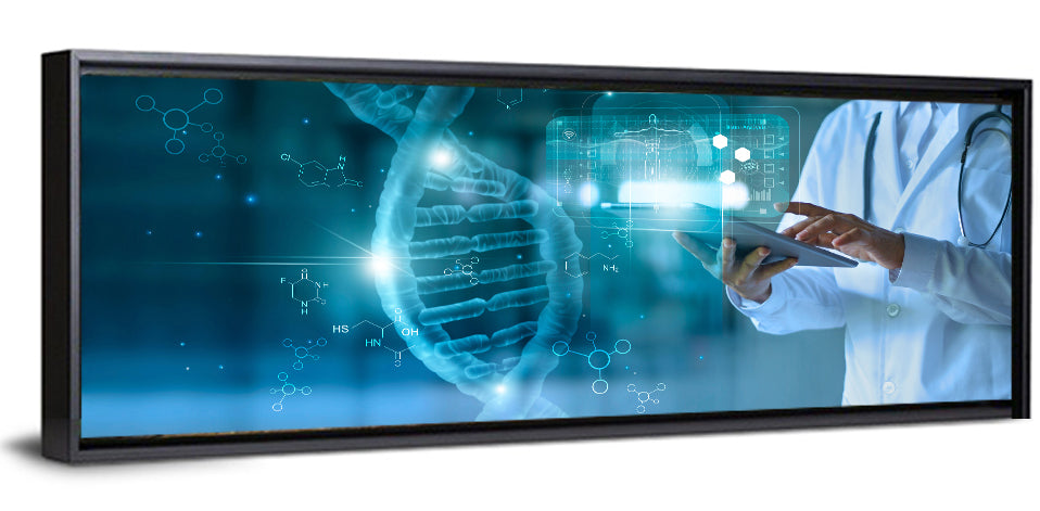 Doctor with Dna Helix Wall Art