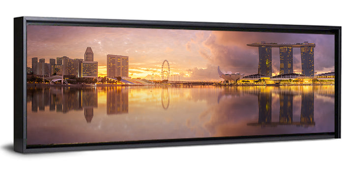 Marina Bay Skyline at Dusk Wall Art as a framed canvas