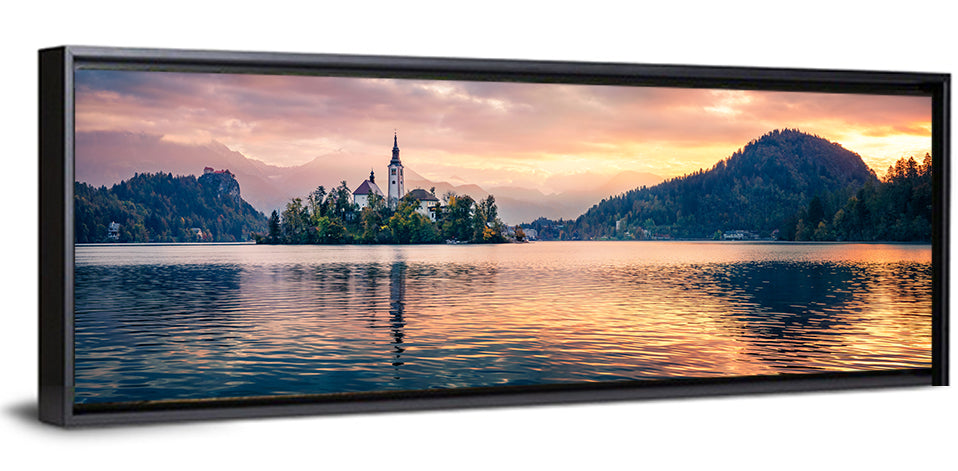 Golden Hour at Bled Island Wall Art