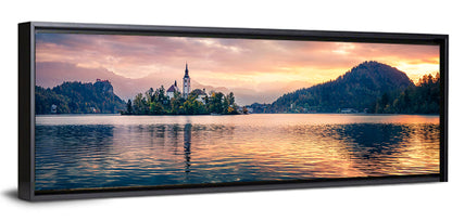 Golden Hour at Bled Island Wall Art
