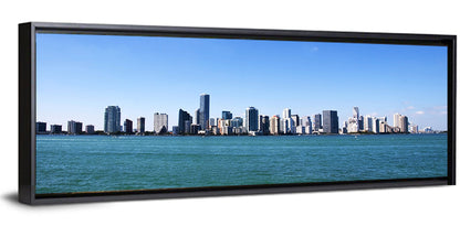 Miami Skyline Over Calm Blue Water Wall Art