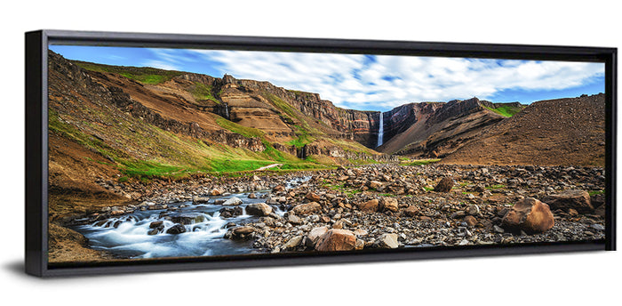 Hengifoss Waterfall Wall Art as a framed canvas
