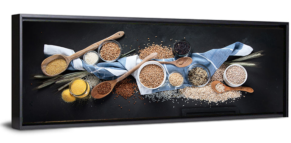 Assorted Grains in Bowls Wall Art