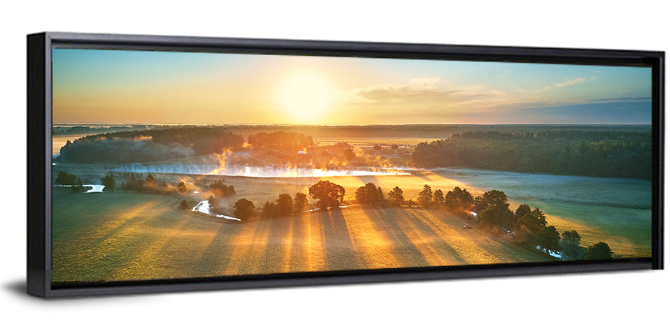 Sunrise Over Misty Meadow Wall Art