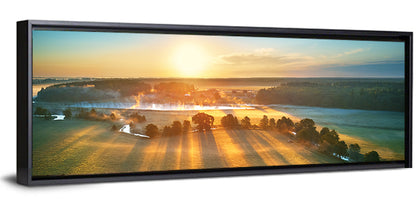Sunrise Over Misty Meadow Wall Art