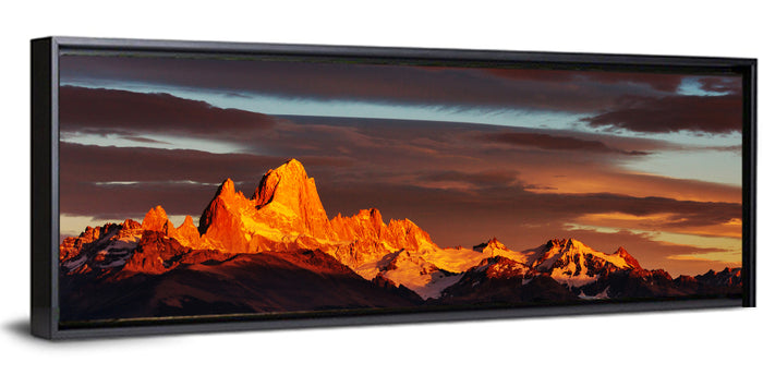Mount Fitz Roy at Golden Hour Wall Art as a framed canvas