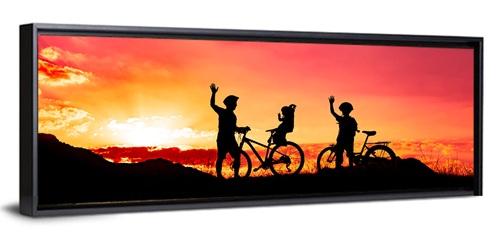 Family Ride at Sunset Wall Art