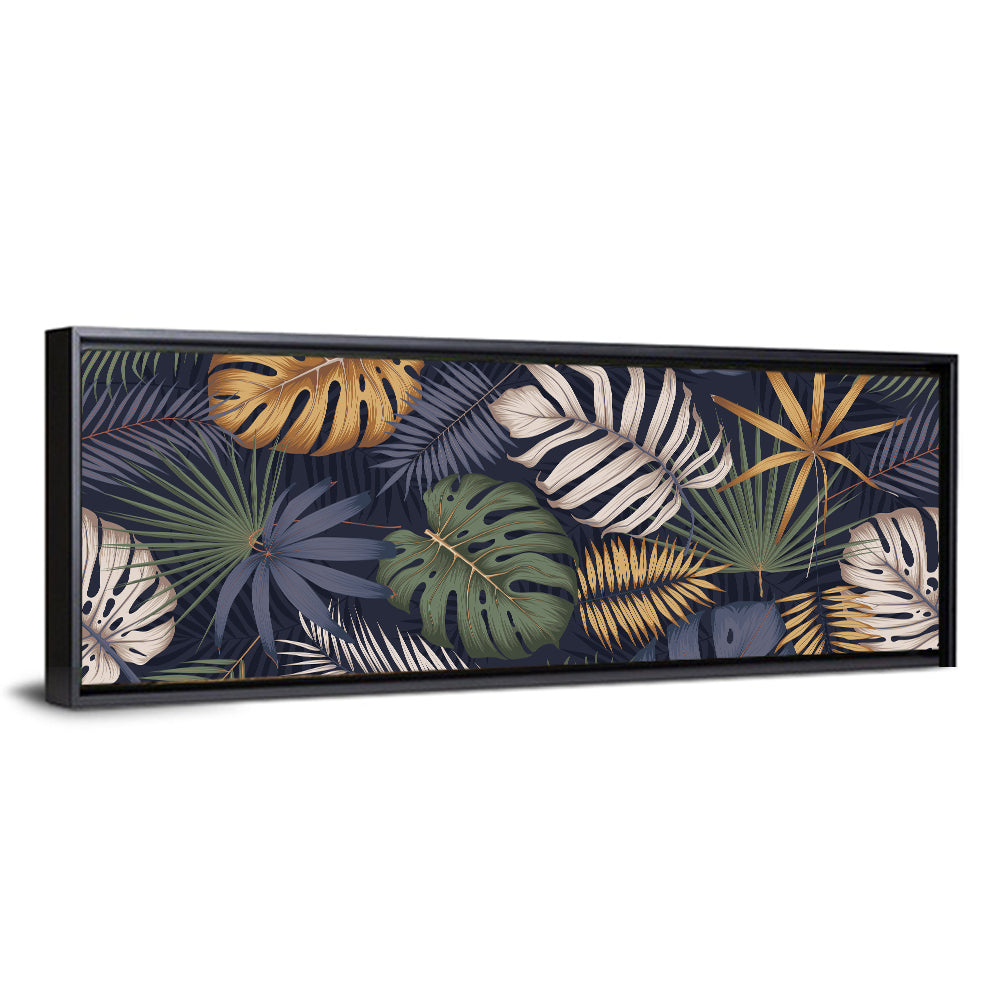 Layered Tropical Leaves Pattern Wall Art