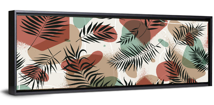 Geometric Tropical Pattern Wall Art as a framed canvas