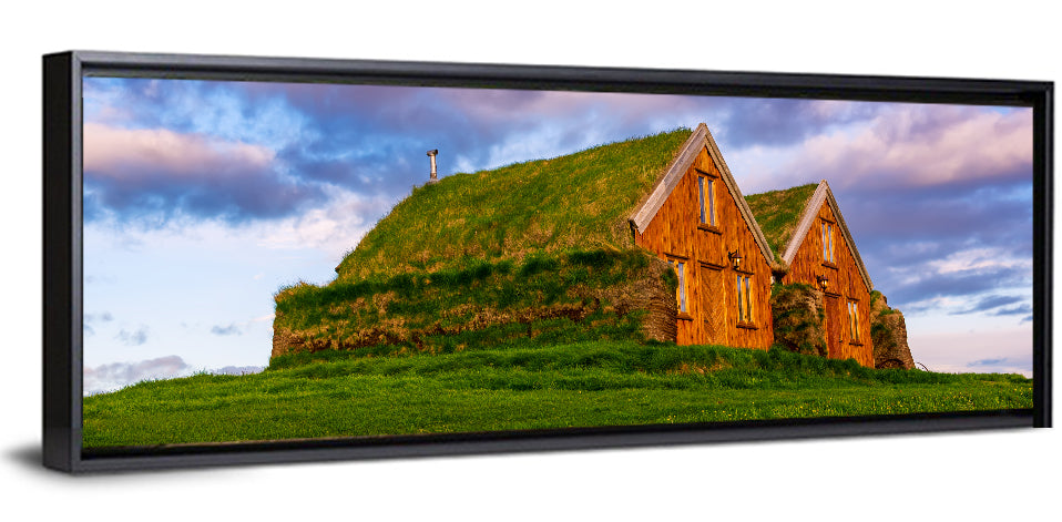Icelandic Turf Houses at Dusk Wall Art