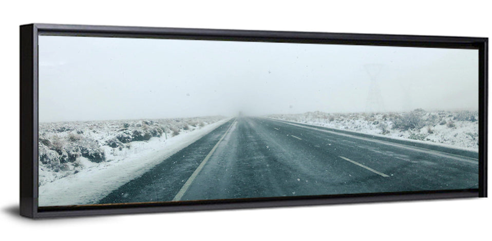 Foggy Winter Mountain Road Wall Art