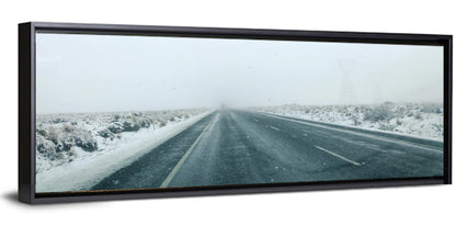 Foggy Winter Mountain Road Wall Art