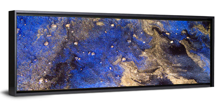 Blue Rush Abstract Wall Art as a framed canvas