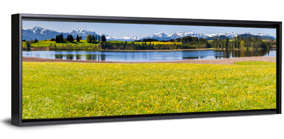 Alpine Lake Meadow with Dandelions Wall Art