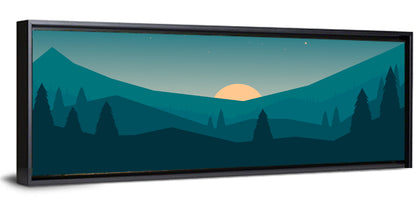 Black Forest Sunset Illustration Wall Art
