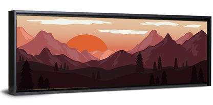 Mars Sunset Over Mountains Wall Art