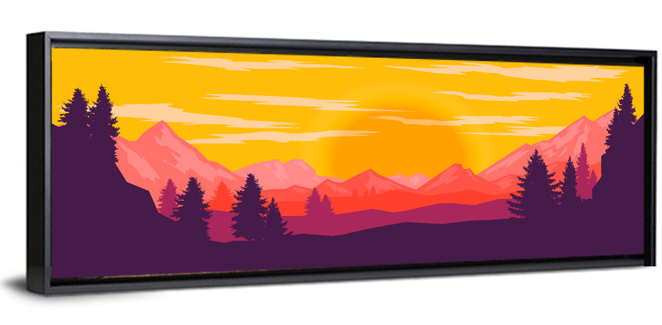 Crimson Peaks at Sunset Wall Art