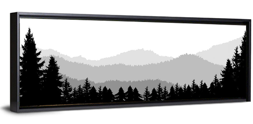 Foggy Mountain Silhouettes Wall Art