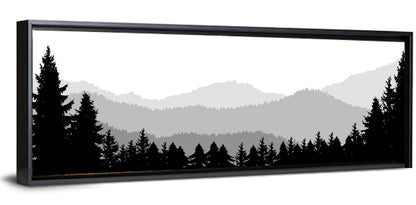 Foggy Mountain Silhouettes Wall Art