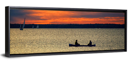 Ottawa River Sunset Canoe Wall Art