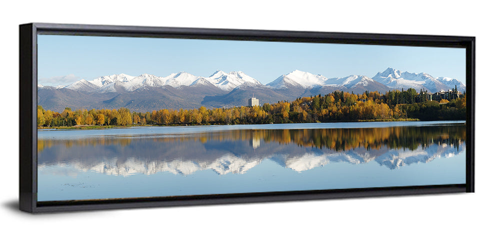 Anchorage Autumn Reflection and Chugach Mountains Wall Art