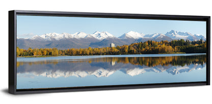 Anchorage Autumn Reflection and Chugach Mountains Wall Art