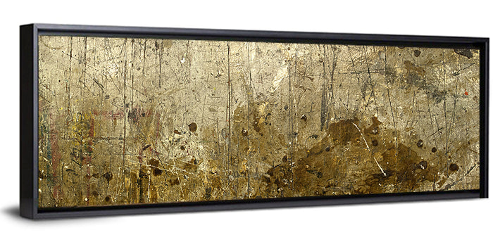 Gold Leaf Workbench Texture Abstract Wall Art as a framed canvas