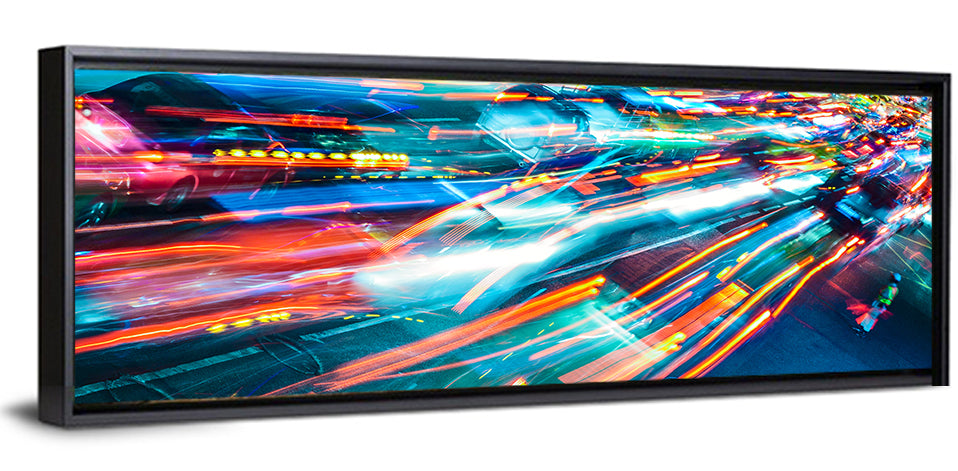 Night Traffic Light Trails Wall Art