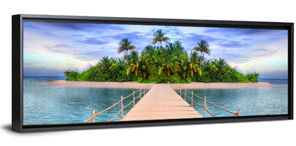 Tropical Island Pier Perspective Wall Art
