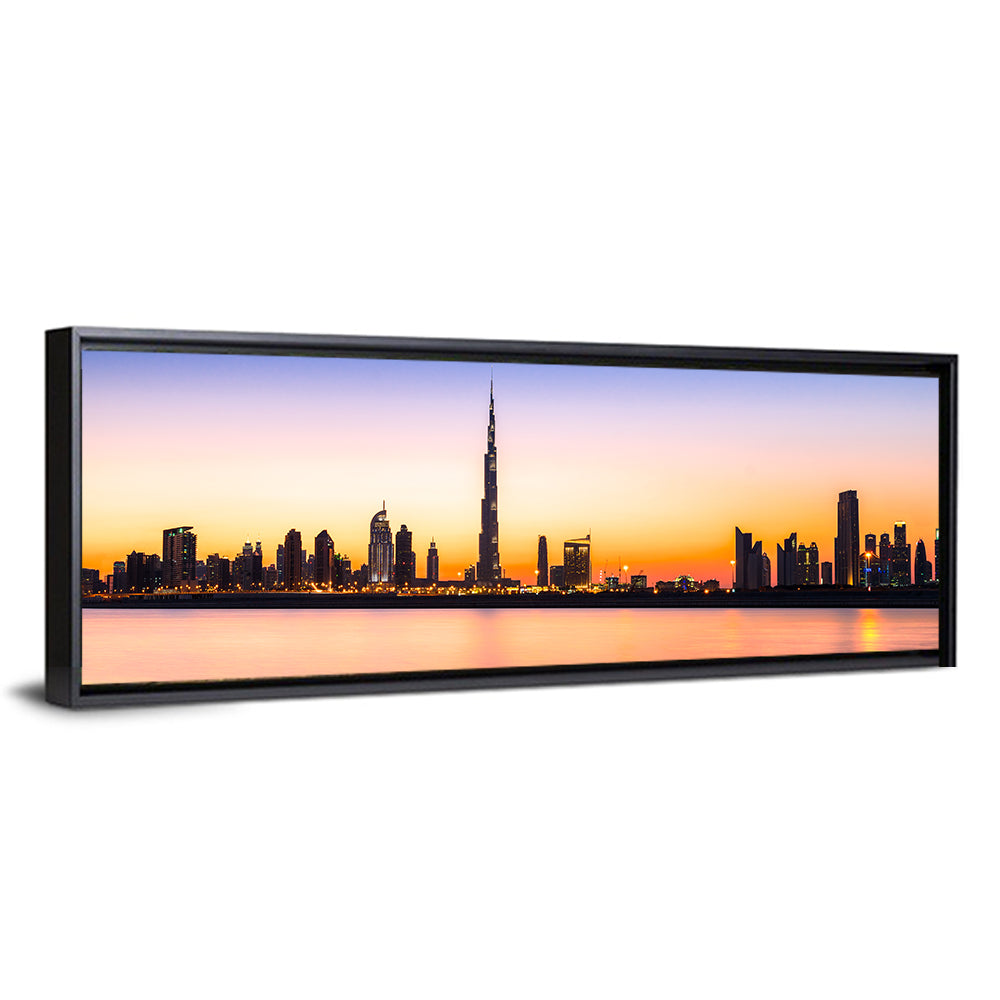 Dubai Skyline at Dusk Wall Art