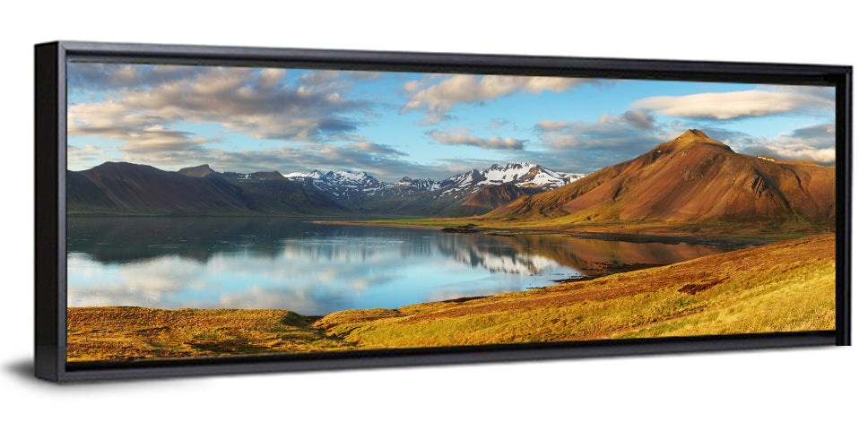 Icelandic Mountain Lake at Golden Hour Wall Art