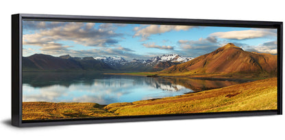 Icelandic Mountain Lake at Golden Hour Wall Art