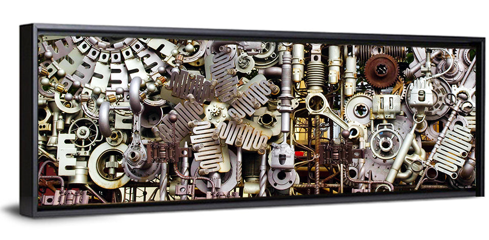 Industrial Gearwork Parts Collage Wall Art