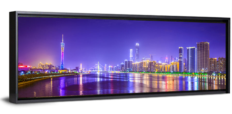 Guangzhou Skyline Night Over Pearl River Wall Art