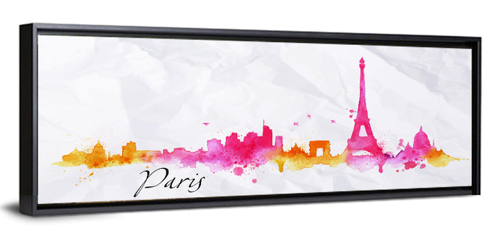 Paris Watercolor Sketch Wall Art as a framed canvas
