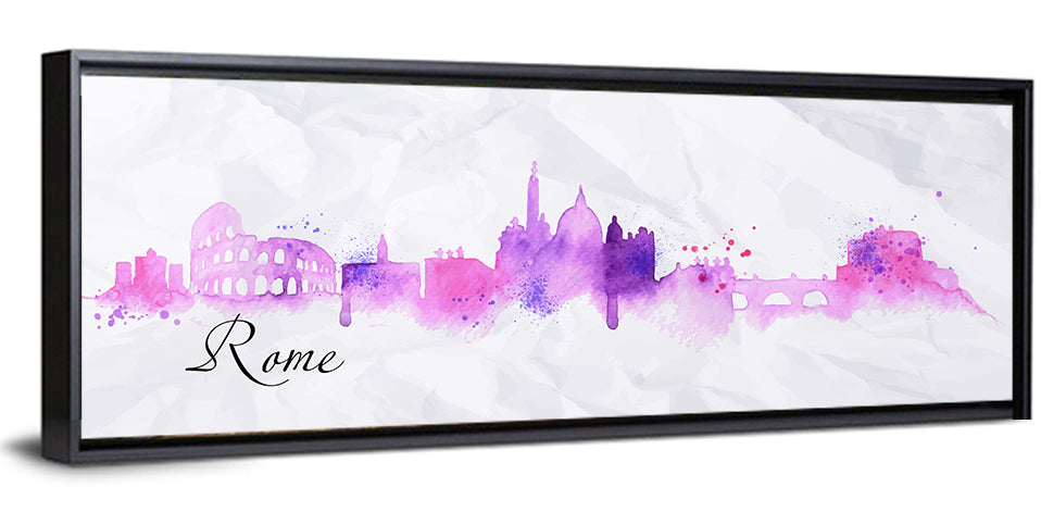 Watercolor Rome Skyline Wall Art