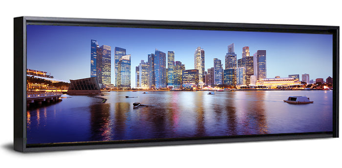 Singapore Marina Bay Skyline at Twilight Wall Art as a framed canvas