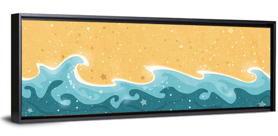 Whimsical Starry Waves Abstract Wall Art