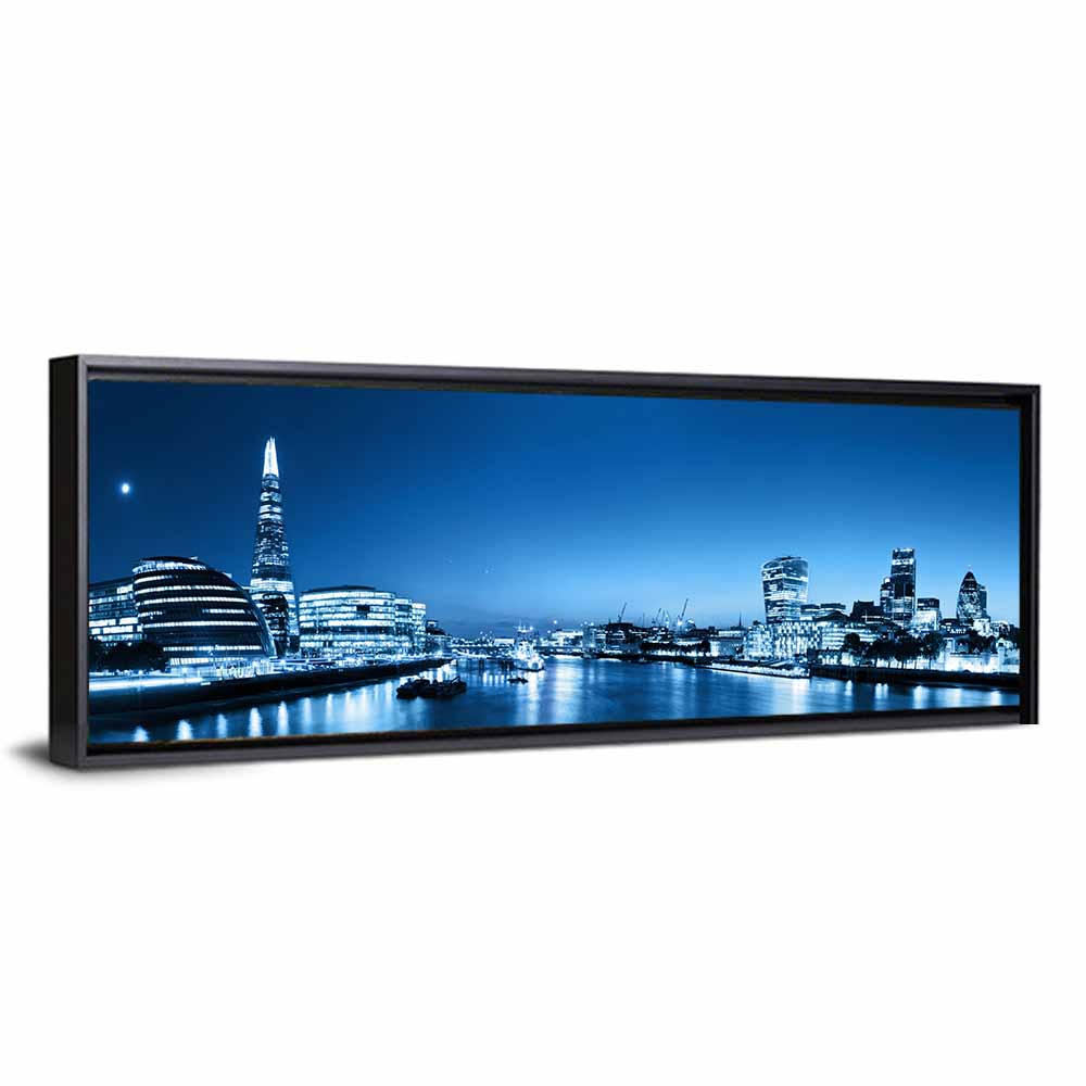 London Night Skyline, Thames Reflections Wall Art