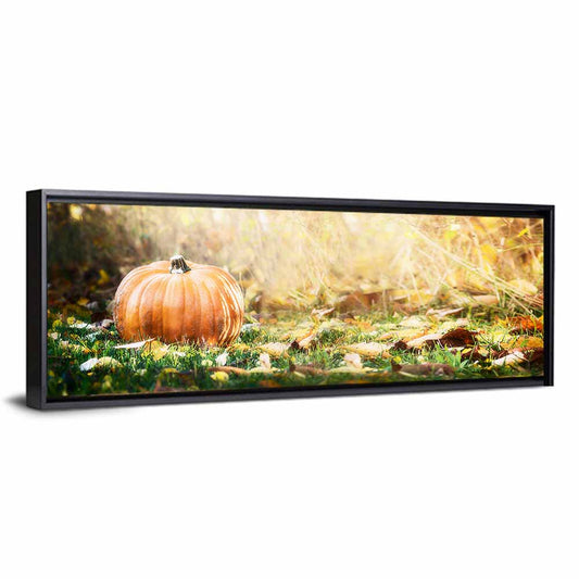 Autumn Pumpkin in Golden Foliage Wall Art
