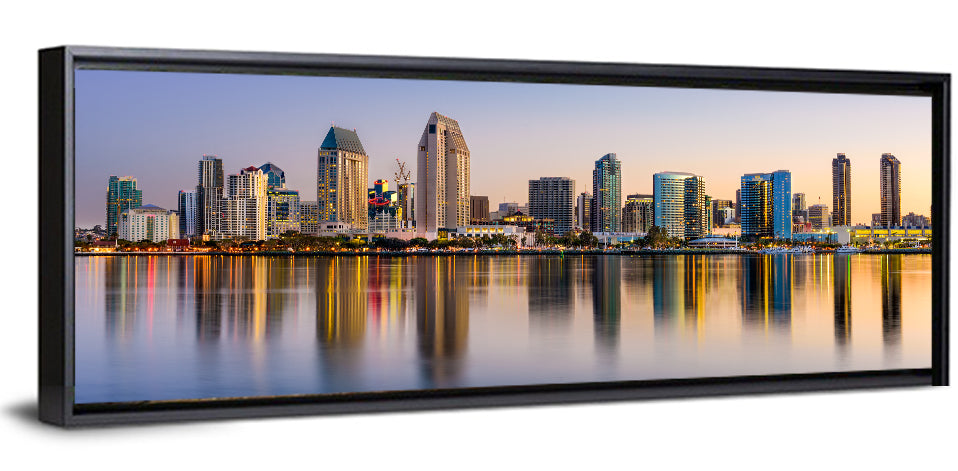 San Diego Skyline at Golden Dusk Wall Art