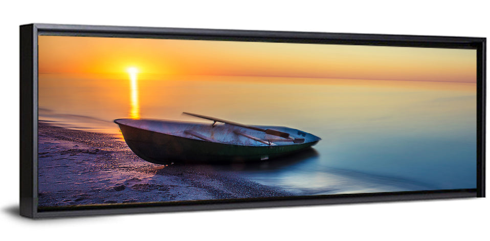 Rowboat Sunrise Seascape Wall Art