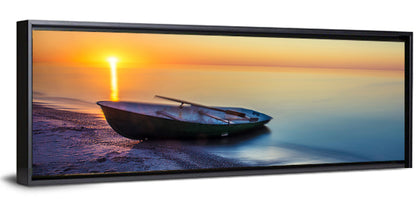 Rowboat Sunrise Seascape Wall Art