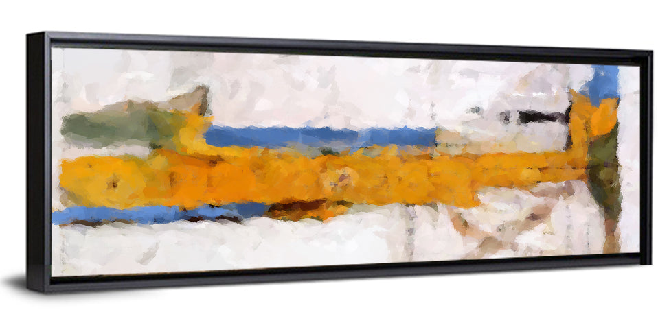 Lake Reflection in Yellow and Blue Wall Art