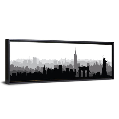 New York Skyline Silhouette Wall Art